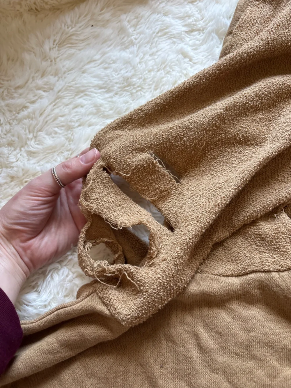 Fashion Nova Camel Brown Textured Hoodie - Picture 14 of 15